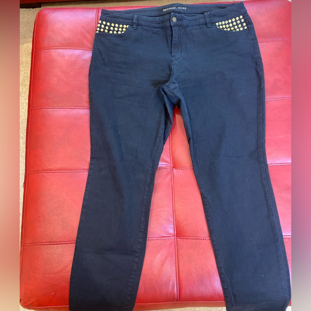 MICHAEL KORS Black Jeans Gold Stud Pockets